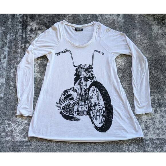 Lauren Moshi Tops - Lauren Moshi Long Sleeve Tee, Chopper Print - Small, Made In USA